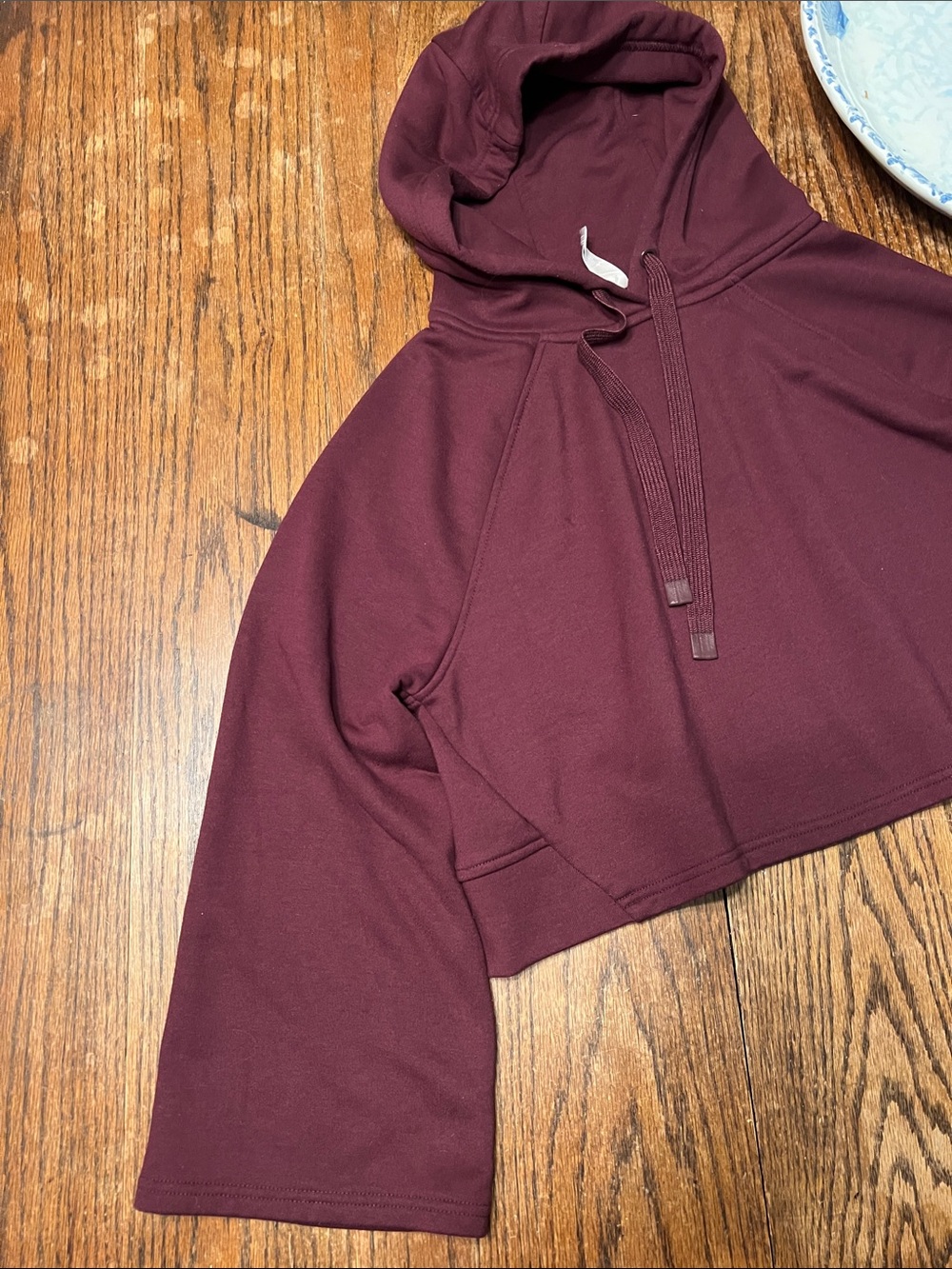 Athleta Steady State Wine Cropped Hooded Sweatshirt - Picture 5 of 9
